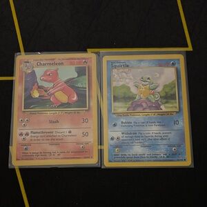 Vintage Pokémon-Charmeleon and Squirtle Pokémon Cards
